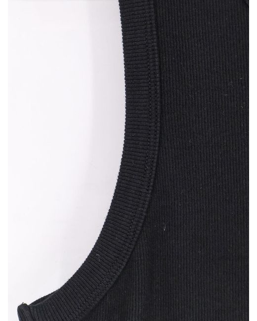 Entire studios Black Ribbed Cotton Tank Top