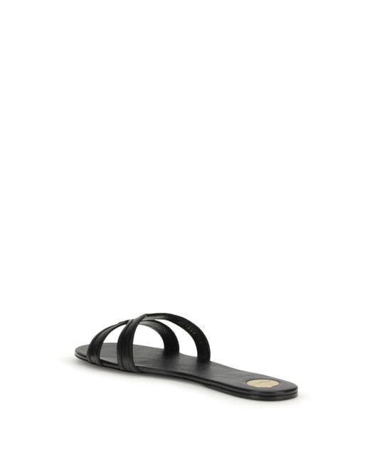 Saint Laurent White Smooth Leather Mabrouka Sandals