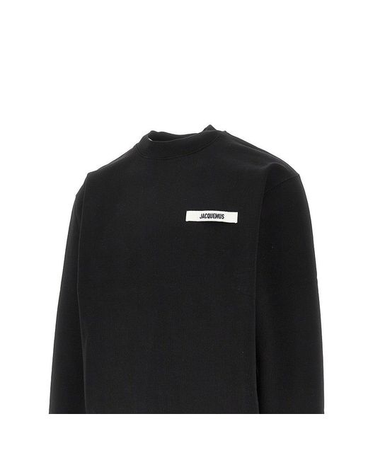 Jacquemus Black 'Gros Grain' Crewneck Sweatshirt for men