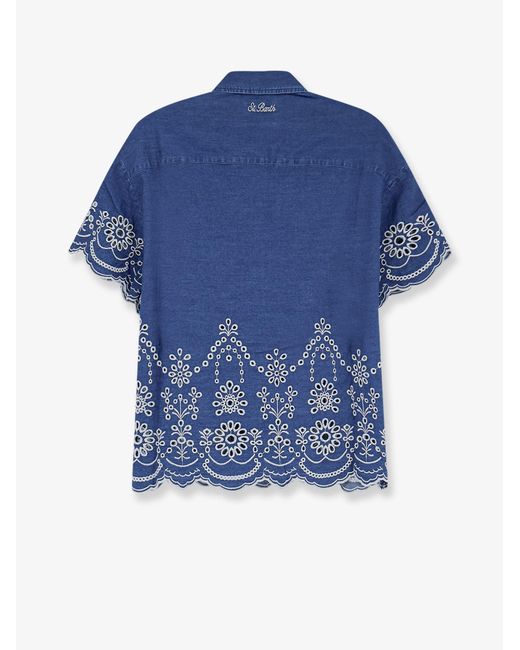 Mc2 Saint Barth Blue Cotton Shirt Clementine