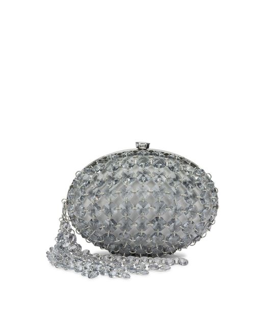 Self-Portrait Gray Clutch With Crystals