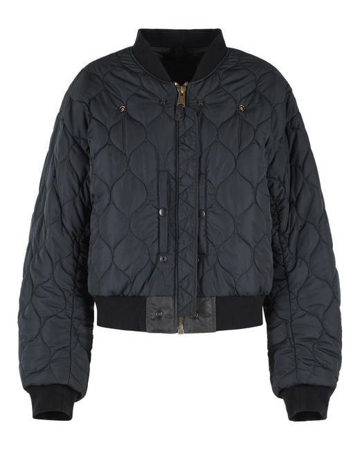 Maison Margiela Black Dark Reversible Ribbed Polyamide Bomber Jacket