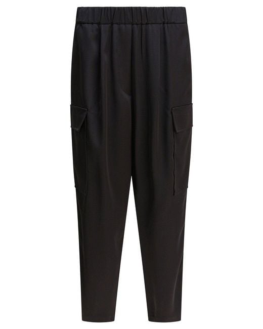 Semler Black Cargo Pants Trousers