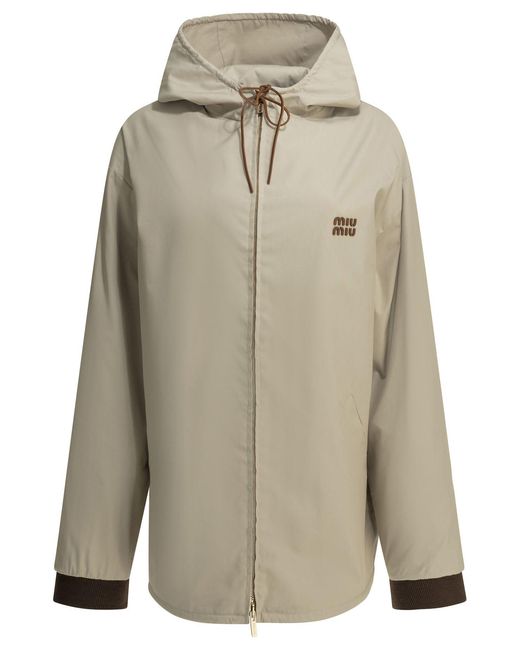 Miu Miu Natural Lightweight Cotton Panama Jacket