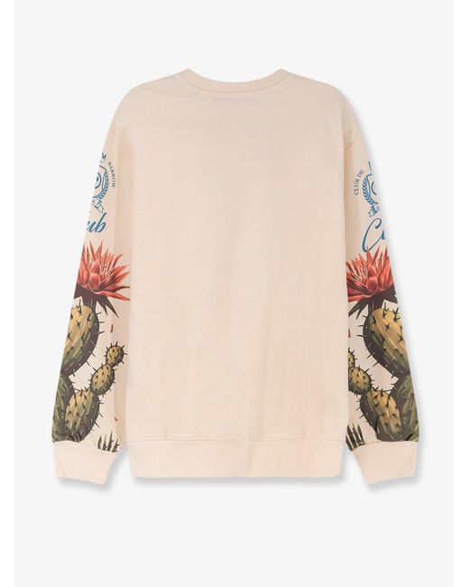 Barrow White Cotton Sweatshirt With Cactus Print for men