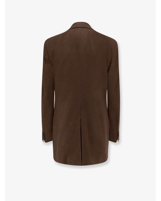 Hevò Brown Suit Rocchetta Linen-Blend for men