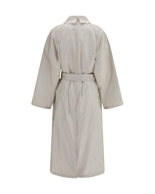 Phoebe Philo Gray Trench Coat Cotton Twill