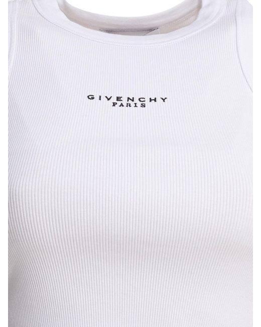 Givenchy White Cropped Tank Top With Logo