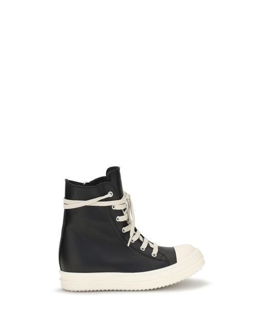Rick Owens White Leather Sneakers