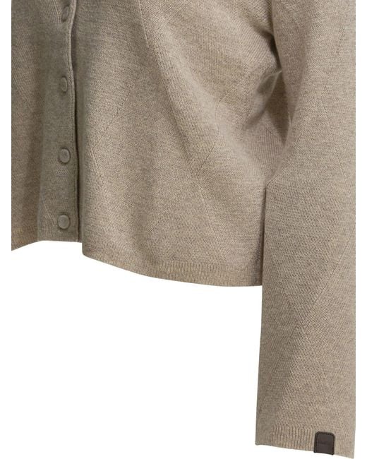 Max Mara Pure Multicolor Cashmere Cardigan Knitwear Beige