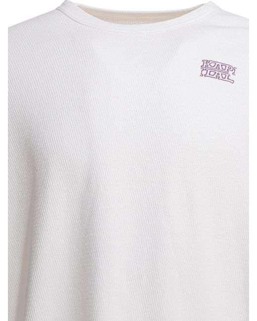 Kapital White Embroidered Logo T-Shirt for men