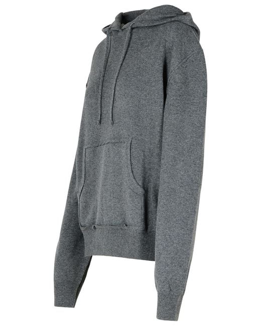 Maison Margiela Gray Wool-Cashmere Hooded Sweater for men