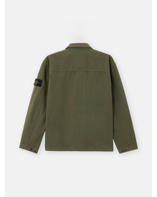 Stone Island Green Overshirt Jacket for men