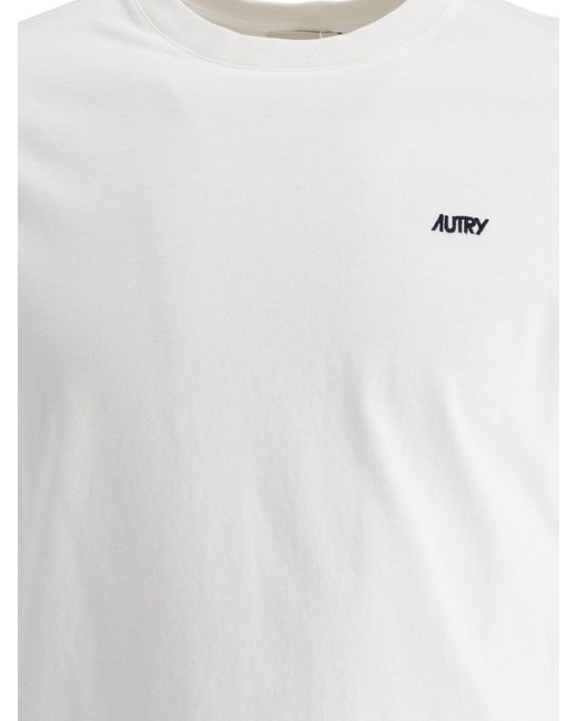 Autry White Cotton T-Shirt With Logo T-Shirts for men