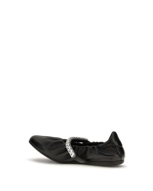 Jimmy Choo White Jade Ballerinas