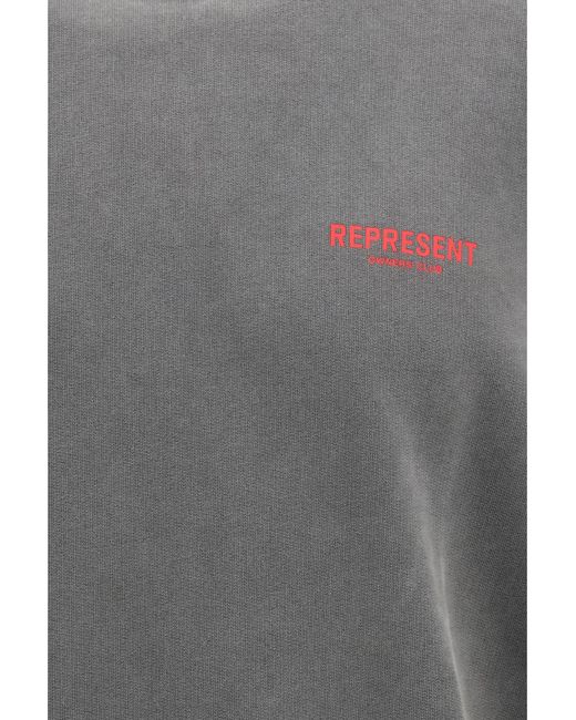 Represent Gray Owners Club Hoodie Washed for men