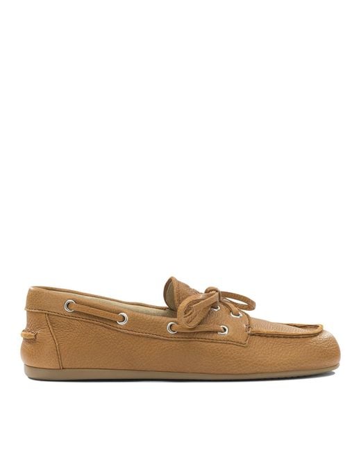 Miu Miu Brown Suede Lace Up Loafers