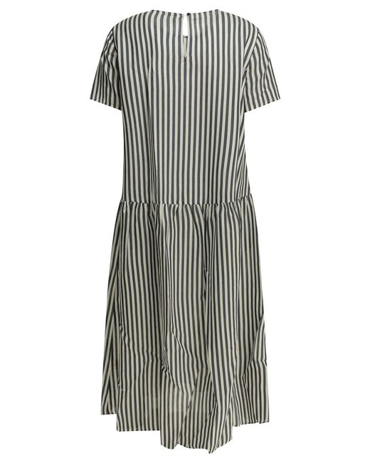Apuntob Gray Cotton Silk Dress