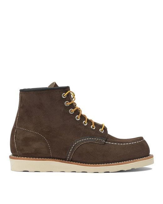 Red Wing Brown "8836 Classic Moc Toe" Lace-Up Ankle Boots for men