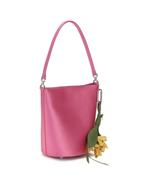 Self-Portrait Pink Bucket Bag Satin