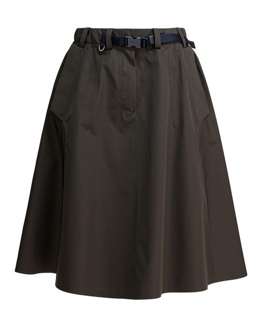 Prada Black Midi Skirt With Belt