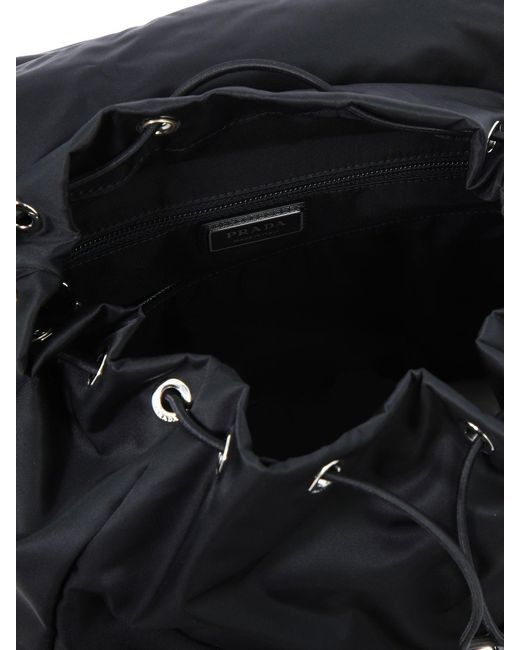 Prada Black Re-Nylon And Saffiano Backpack for men