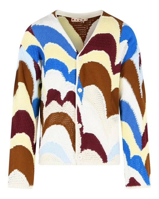 Marni Blue Cotton Cardigan for men