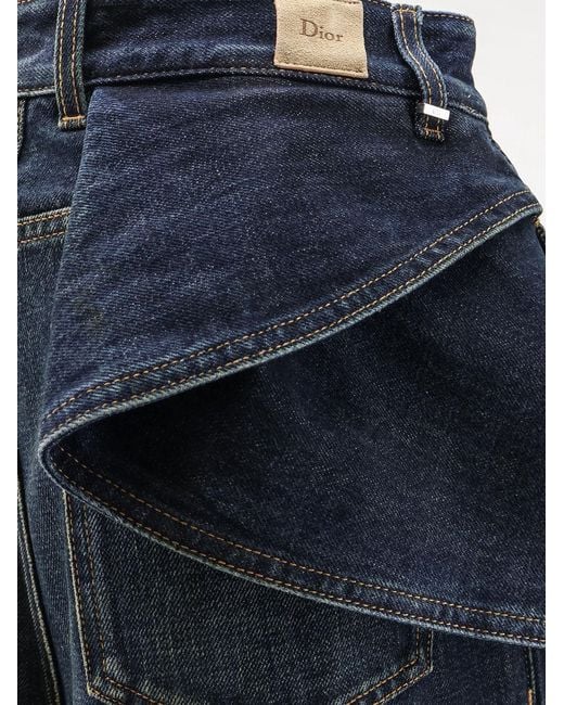 Dior Blue Dior Draped Flared Jeans