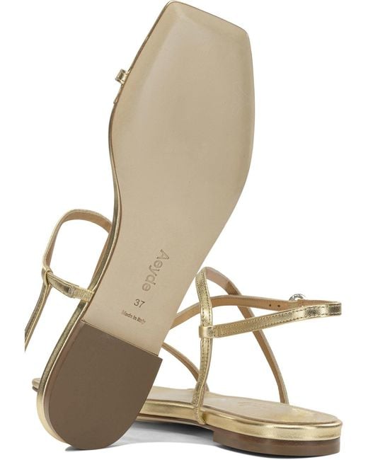 Aeyde Metallic "Ella" Flat Sandals