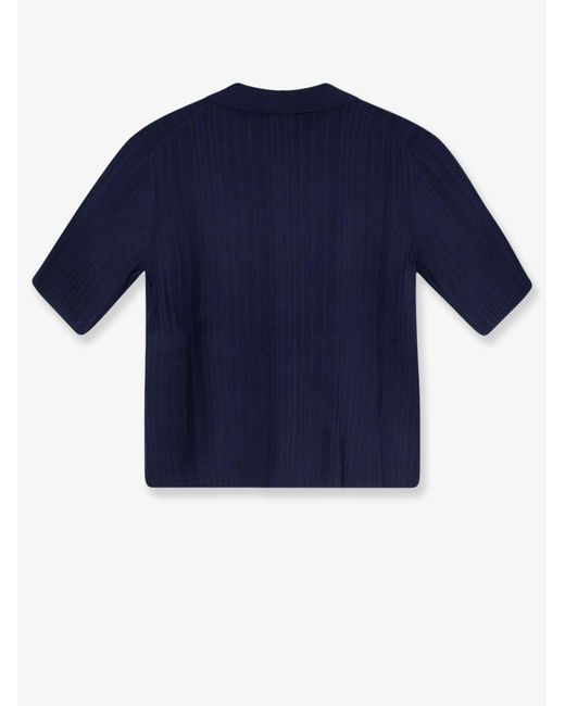 Closed Blue Cotton, Cashmere And Wool Polo Shirt
