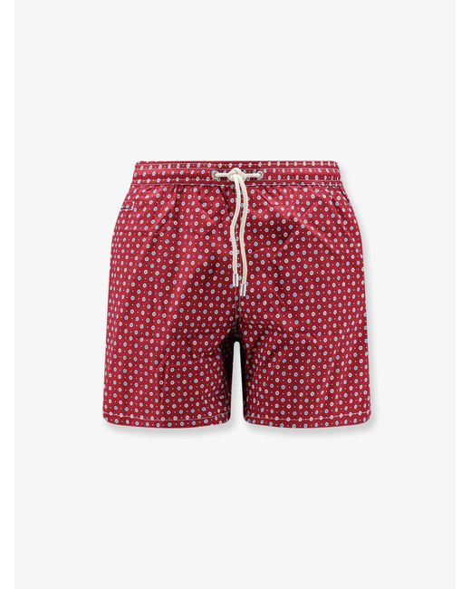 Men's Red Nylon Swim Shorts