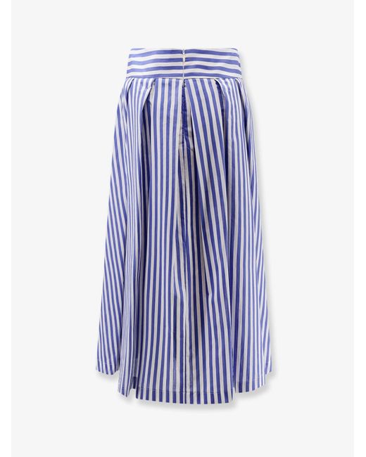 Lavi Blue Skirt Iris Striped Cotton