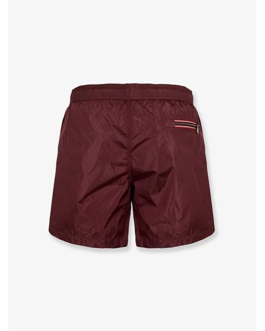 Moncler Red Nylon Swim Trunks for men
