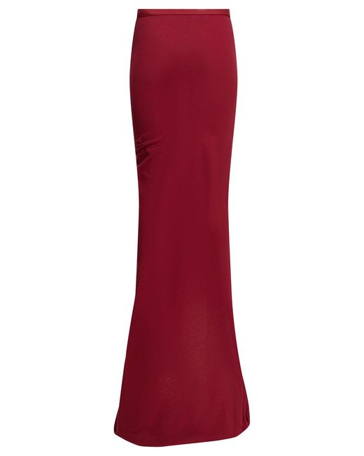 Rick Owens Red Long Skirt Adjustable X Moncler