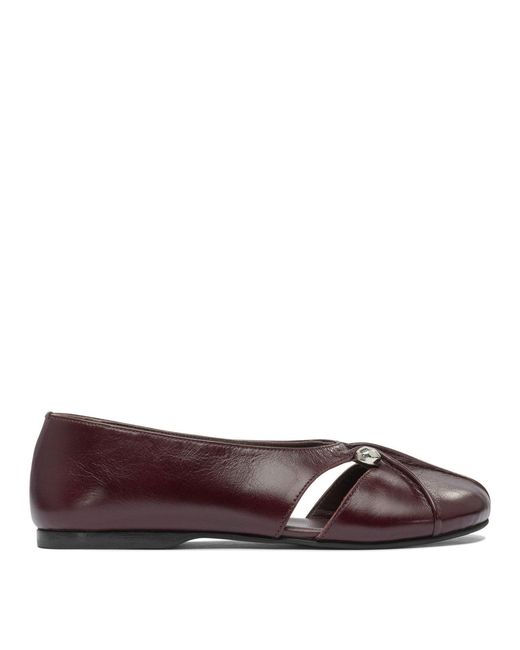 Alohas Brown Ravena Rift Burgundy Leather Ballet Flats
