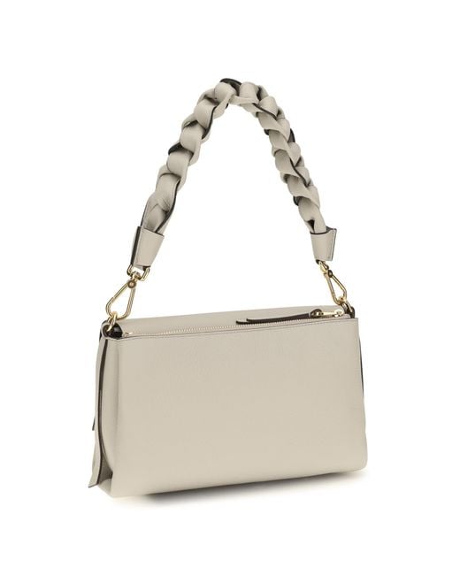Coccinelle White Boheme Shoulder Bag Eucalipto/Fango