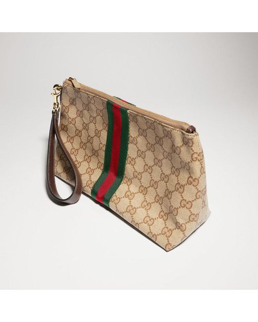 Gucci Natural Small Pouch Gg Web Detail for men