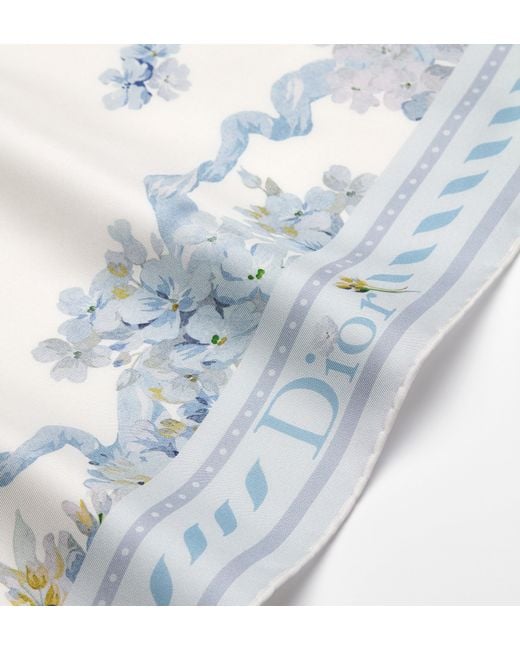 Dior Blue Lilac Bouquet 90 Scarf Light