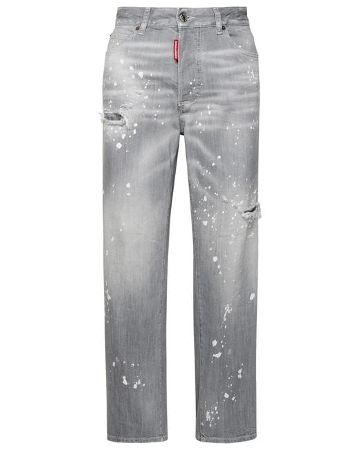 DSquared² Gray Cotton Blend Jeans