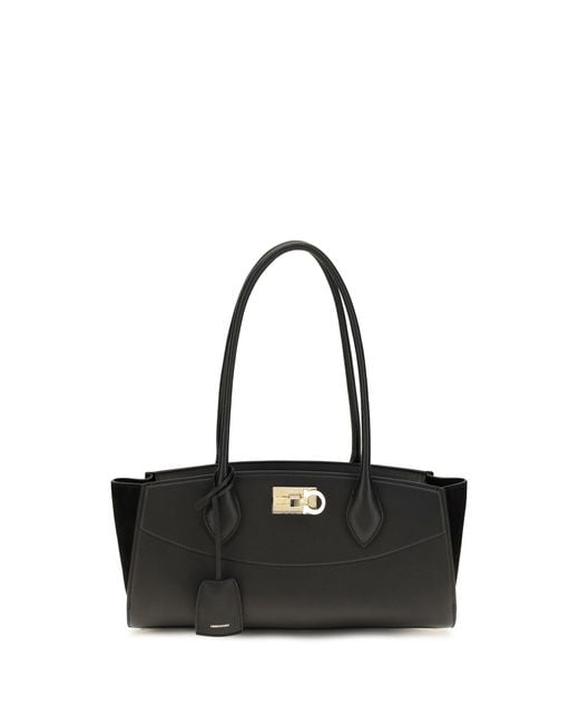 Ferragamo Black Studio Soft East West Shoulder Bag