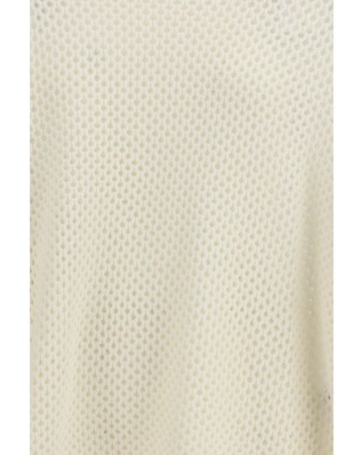 Allude White Boatneck Jumper