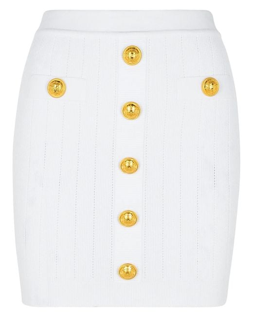 Balmain White Short Skirts