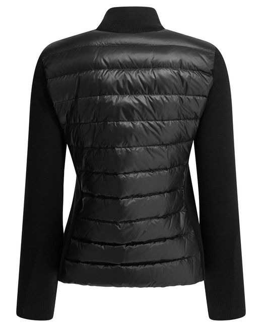 Moncler Black Padded Wool Cardigan