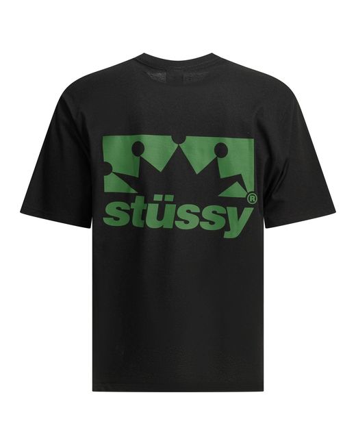 Stussy Black Cotton T-Shirt for men