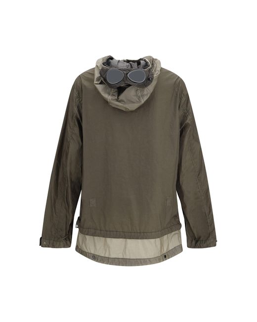 C P Company Gray Bi-Tm Mixed Goggle Jacket for men