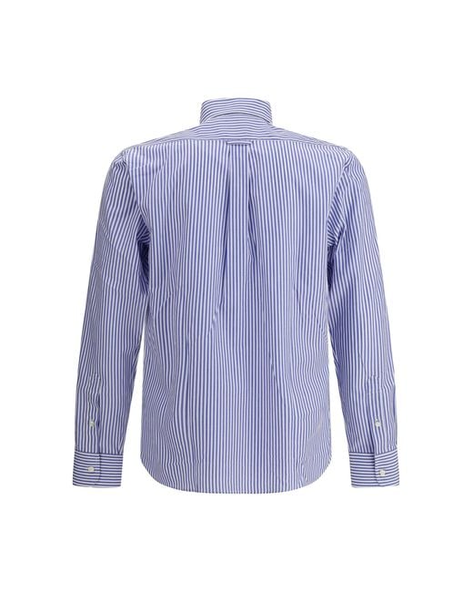 Deperlu Blue Striped Cotton Shirt for men