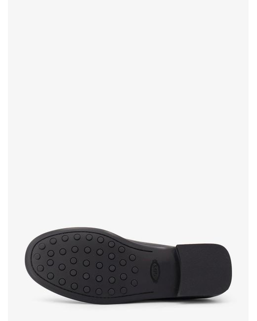 Tod's Black Leather Loafers With Gommini Detail On The Back