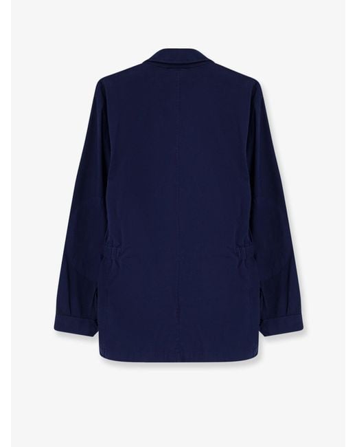 Aspesi Blue Cotton Jacket With Lived Effect