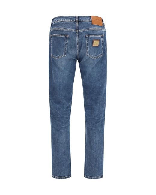 Dolce & Gabbana Blue Dolce & Gabbana Straight-Leg Denim Jeans for men