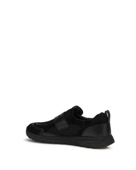 Prada Black Sport Mesh Loafers for men